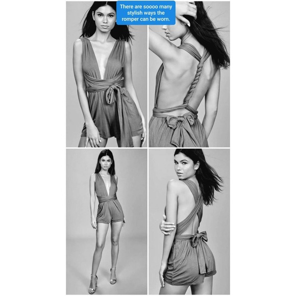 ONE WAY LF STORES "MULTI-LOOKS & STYLE" ONE-PIECE SHORTALLS SHORTS ROMPER $152 M - Picture 9 of 12